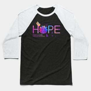 Hope For A Cure Alzheimer Awareness Flower Butterfly Gift Baseball T-Shirt